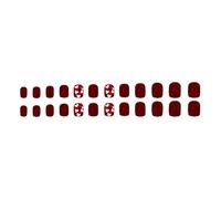 24 Pcs Heart Full Covers Stick On Nails Valentines Day False Nails Short Round Artificial Nails Press On Nails For Women