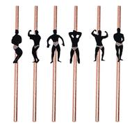 24 PCS Hen Party Naughty Straw - Bachelorette Party Straws Hen Do Cocktail Straws, Dancing Men Male Stripper Paper Drinking Straws for Girls' Nights & Wedding Decorations