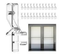 24-Pcs Hidden Channel Valance Clips, 1-7/8inch Clear Blinds Clips for Valance, Plastic Hidden Channel Valances Clip Replacement for Horizontal Wood Blinds with a Groove in The Back