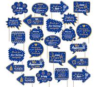 24 Pcs Housekeeping Appreciation Party Decors We Appreciate You Surgical Tech Photography Thank You Sign Photo Props Pastor Appreciation Party Decor for Doctor Employee Retirement(Blue, Gold)