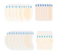 24 PCS Invisible Blister Plasters for feet, Blister Gel Pads Hydrocolloid Bandages Protector Gel Dressing Waterproof Blister Guard Prevention Patches Hydro Seal Band Aid for Heel Toes 4 Mixed Sizes