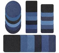 24 PCS Iron on Patches for Clothing, Denim Iron-on Patches for Jeans Inside and Outside, Jean Patch for Ripped Jeans Repair Kit, 4 Shapes, 3 Colors
