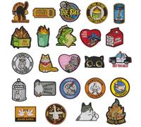 24 PCS Iron On Sew on Cat Duck Patches Funny Meme Cute Cartoon Animals Embroidered Applique Patches for Coat Uniforms Pants Backpacks Clothes Jeans Dress Vests Hat DIY Decoration Bags Jackets