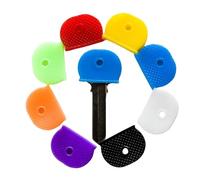 24 PCS Key Covers Caps - Flexible Elastic Key Caps for Standard Flat House Keys - Waterproof, Durable & Lightweight Key Identifiers - Ideal for Easy Key Organisation in 8 Assorted Colours