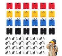 24 Pcs Kid Binoculars Set Shockproof Folding with Neck String,Equipped with Compass for Age 3-12 Years Bird Watching and Camping Party Favor for Safari,Jungle, Explorer,Themed Birthday Party,4 Colors