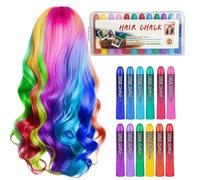 24 PCS Kids Hair Chalk, Hair Chalks for Girls Kids, Temporary Hairdye Colour Chalks, Easy to Apply, Washable, Vibrant, for Festivals, Halloween, Party, Gift for Girls, Kid