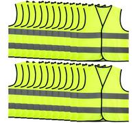 24 Pcs Kids Hi Vis Vests Hi Vis Safety Vests with Reflective Strips Child High Visibility Reflective Vest for Children Outdoor Construction Outfit Traffic Activities ((XL, 13-15 years(52 x 53 cm)))