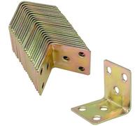 24 PCS L-Shaped Brackets,Furniture Cabinet Hardware Corner Braces,Zinc-Plated Angle Brackets