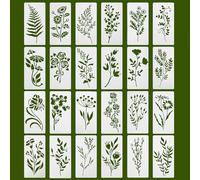 24 Pcs Leaf Flower Stencils for Painting, Reusable Floral Leaves Vine Wall Stencils for Crafts, Reusable Drawing Painting Templates for Wood Drawing Canvas Scrapbooking DIY Craft Home Decor Wall Art