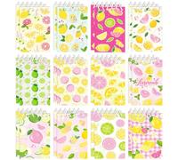 24 Pcs Lemon Mini Spiral Notebooks Lemon Pocket Notepads Journal Memo Pads for Lemonade Birthday Party Favors Gifts Goodie Bag Office School Classroom Rewards