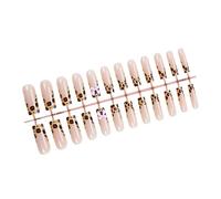 24 Pcs Leopards Print Artificial Nails French Tip Press On Nails 3D Bows Stick On Nails Glossy False Nails For Party