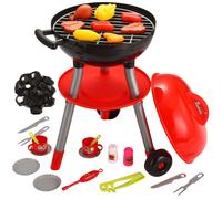 24 PCS Little Chef Barbecue BBQ Cooking Kitchen Toy Interactive Grill Play Food Cooking Playset for Kids Kitchen Pretend Play
