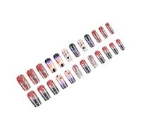 24 Pcs Long Press On Nails Starry Skies Acrylic False Nails Glittering Artificial Nails Heart Stick On Nails For Party
