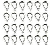 24 Pcs M3 304 Stainless Steel Cable Lug Wire Rope Thimbles for 2.5-3.0mm Steel Wire Rope Cable Rigging