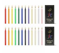 24 pcs Magic Spell Colored Candles Unscented Mini Tapered Style 12 Colors 16×1.2cm for Wiccan Altar Rituals Prayer Meditation and Witchcraft Magic Tools