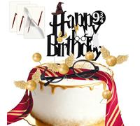 24 PCS Magic Wizard Cake Topper Decoration Set with Glasses Frame Necktie Balls Toppers for Birthday