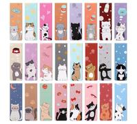 24 Pcs Magnet Bookmarks Cats Book Marker Clip Cute Magnet Page Markers Double Sided Book Page Clip Graduation Inspirational Bookmark for Teachers Students Book Lovers Reading Supplies