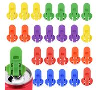 24 Pcs Manual Easy Can Opener, Leakproof Soda Can Cover Cans Openers, Soda Beer Cans Opener Beverage Top Ring Openers Tool for Pop, Coke, Beer, Aluminum Beverage
