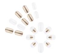 24 PCS MEDIUNS FALSE NAILS VALENTINES DAY PRESS ON NAILS Glittering Heart Stick Solid Color Acrylic Nails