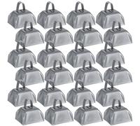 24 Pcs Metal Cowbell with Handle Cow Bells Noise Makers for Sporting Events Small Cow Bell Loud Bells Noisemaker Call Bells for Wedding Cheering Football Games, 3 x 2.8 x 2.5 Inch (Grey)