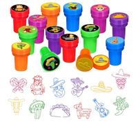 24 Pcs Mexican Stampers for Boys Girls, Cinco de Mayo Fiesta Party Favors, Carnival Birthday Supplies, Classroom Rewards Prizes, Goody Bag Stuff for Taco Party Day of the Dead Fiesta Gifts