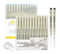 24 Pcs Micron Fineliners Art Drawing Pens Include Black And Colored Series Black Fineliner Pens Feature 12 Different Line Widths Waterproof Coloured Fine Tip Pen for Drawing Manga Outline Art Supplies