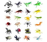 24 Pcs Mini Beasts for Kids,Bugs Toys Plastic Insects Toy Realistic Small Insect Dragonfly Model Bee Soft Rubber Dinosaur Children's Minibeasts Ladybird Fake Laying Games,for Children Collecting Kit