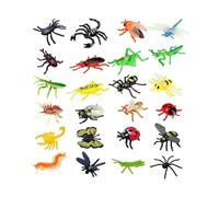 24 Pcs Mini Beasts Plastic Figures Set,Insects Bugs Animals Realistic Resin Miniature Minibeasts Creatures Figures for Educational Small Animal Figurines Decorations Insect Theme Birthday Party Gift
