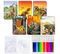 24 PCS Mini Coloring Books Bulk Set Party Bag Fillers with Pens Small Activity Books with Dinosaur Themes Favors Birthday Goodies Supplies