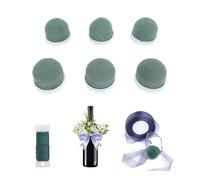 24 PCS Mini Floral Foam Holder, Round No Odor Bouquet Holder Wine Bottle Flower Arrangement Holder with Iron Wire for Table Wedding Decor
