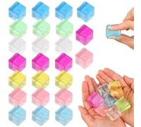 24 Pcs Mini Ice Squishy Cube,Fidget Sensory Squeeze Toys