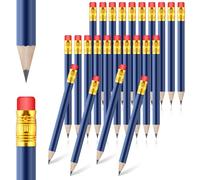 24 Pcs Mini Pencils with Rubbers on the End Small Pencils Bulk Blue Golf Pencils Graphite HB Pencils Pre Sharpened Pencil for Baby Shower Bridal Shower Wedding Party Bags School Office Classroom