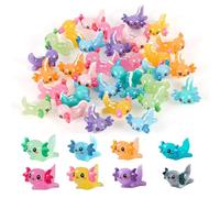 24 Pcs Mini Resin Animals, Axolotl Toy Tiny Axolotl Figure Fingerlings for DIY Garden Landscape, Miniature Resin Axolotls Figurines Ornament for Crafting