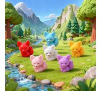 24 Pcs Mini Resin Fox Bulk, Multicolor Miniature Little Animal Figurines | Miniature Little Small Animal Figurines Bulk for Micro Fairy Garden Landscape Accessories Hide Crafts Decor Aquarium