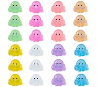 24 PCS Mini Resin Octopodes, Mini Resin Animals Tiny Octopus Figurines Glow in the Dark, Miniature Figurine Luminous Ornaments for Garden DIY Craft Micro Landscape Car Aquarium Dollhouse Decoration