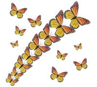 24 Pcs Monarch Butterfly Decorations, Assorted 4 Sizes 3D Monarch Butterflies Stickers Artificial Halloween Butterfly Wall Decor for The Halloween Party Wall Table, Dead Day, Bedroom, Home, Wedding