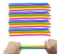 24 Pcs Monkey Noodles Stretchy Fidget Toy Set,Assorted Sensory Anxiety Relief Strings Toys for ADHD,Elastic Stretch Bands,DIY Fantasy Stress Hands,Bulk Children Noodle Texture Pinching Worms,for Kids