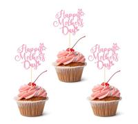 24 Pcs Mothers Day Decorations,Happy Mother's Day Cupcake Toppers,Mothers Day Cupcake Toppers,From Cake Decorations For Best Mom Party Decorations Happy Mother'S Day Theme