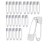 24 Pcs nappy pins safety lock, Nappy Pins Safety Lock for Nappies, 2.2 Inch Durable Plastic Push-in Diaper Pins with Safety Closures, Stainless Steel