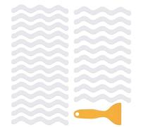 24 Pcs Non Slip Strip Stickers for Bath and Shower, Wave Anti-Slip Strip with Scraper, Non Slip Bathtub Stickers for Stairs, Shower Room, Slippery Surfaces, Sauna, Kitchen (White)