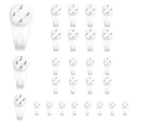 24 Pcs Non-Trace Wall Hooks, 3 Sizes White Picture Hooks, Picture Hanging Hooks Kit, Frame Hanger Hook for Hanging Painting Photos Mirror