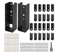 24 Pcs of 2x6 Joist Hangers, Concealed Joist Hangers, Q235B Black Powder Coated Heavy Duty Solid Steel Truss Brackets for 2 "x6 Beams, Swings, Floor Decks and Ceiling Truss Tie Brackets.