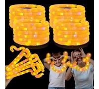 24 PCS Orange Glow Sticks Pop Tubes for Toddlers,Light Up Necklaces Bracelets Accessories for Kids,Fall Autumn Halloween Party Favors Supplies Decorations Classroom Prizes Goodie Bags Stuffers for Boy