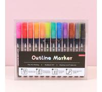 24 Pcs Outline Marker Pack - Outline Markers - Art Supplies