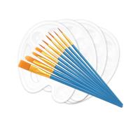 24 PCS Paint Palette, 4 Pcs Pallet + 20 Pcs Paint Brushes， Portable Artist Palette for Watercolor, Acrylic, Oil and Gouache