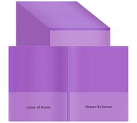 24 Pcs Parent Teacher Communication Folder with Clear Front Pocket, 2 Pocket Home School Folders Take Home Homework Folder for Students Classroom (24, Purple)