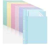 24 PCS Pastel Plastic Report Covers with 3 Prongs Clear Front Presentation Folders 3 Prong Folders for Resume Portfolio Document Report Letter Proposal School Classroom Office Supplies (Pastel)