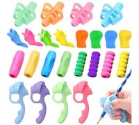 24 Pcs Pencil Grips for Children Handwriting, Ergonomic Pen Grips,Soft Silicone Writing Aid for Left Right Handed, Corrects Writing Posture,Comfortable Writing Pen Grips for Kids Students Toddlers