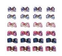 24 Pcs Pet Hair Bows Rubber Bands | Colorful Elastic Puppy Hair Bows for Dogs/Cats/Rabbits | Adjustable Grooming Accessories for Small Medium Large Pets