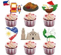 24 Pcs Philippines Cupcake Toppers Filipino Cake Decorations Filipino Party Decorations Philippines Decor